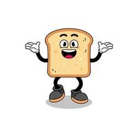 bread cartoon searching with happy gesture vector