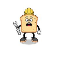 Character Illustration of bread with 404 error vector