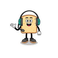 Mascot Illustration of bread as a customer services vector