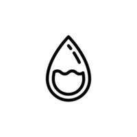 Water element icon isolated on black. Wind nature element symbol suitable for graphic design and website on white background. Icon vector