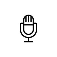 Microphone icon isolated on black. Microphone symbol suitable for graphic design and websites on a white background. vector