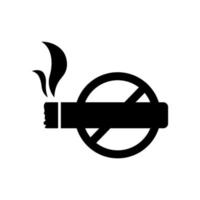 No de fumar icono aislado en negro. No de fumar símbolo adecuado para gráfico diseñadores y sitios web en un blanco antecedentes. vector