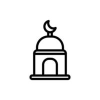 Mosque icon isolated on black. The mosque symbol is suitable for graphic design and websites on a white background. vector