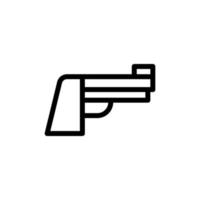 Gun firearm icon isolated on black. Pistol icon symbol suitable for graphic design and websites on a white background. vector