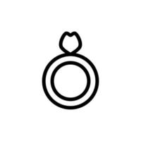 Ring icon isolated on black. Ring symbol suitable for graphic design and websites on a white background. vector