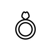 Ring icon isolated on black. Ring symbol suitable for graphic design and websites on a white background. vector