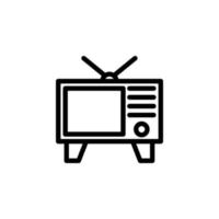 Television icon isolated on black. Television symbol suitable for graphic design and websites on a white background. vector