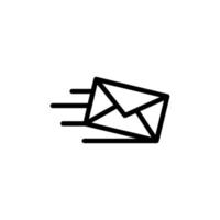 Sent mail icon isolated on black. Sent mail symbol suitable for graphic design and websites on a white background. vector