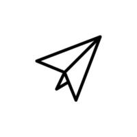 Airplane icon isolated on black. Airplane symbol suitable for graphic design and websites on a white background. vector