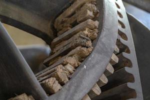 Old giant iron and wood gear photo