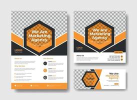 Business agency flyer design, social media post and facebook cover design template vector