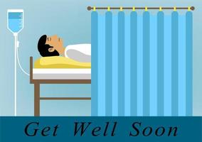 Hospital patient vector cartoon illustration