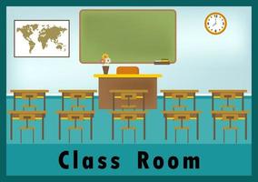 Class room vector cartoon illustration