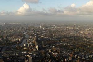 Amsterdam Harbor Channels roads Aerial view panorama photo