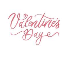 Happy Valentines Day typography poster with handwritten watercolor calligraphy text. vector