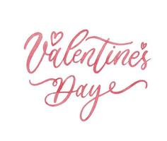 Happy Valentines Day typography poster with handwritten watercolor calligraphy text. vector