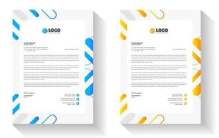 official minimal creative abstract professional informative newsletter magazine corporate letterhead design template with blue and yellow color. vector