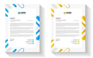 official minimal creative abstract professional informative newsletter magazine corporate letterhead design template with blue and yellow color. vector