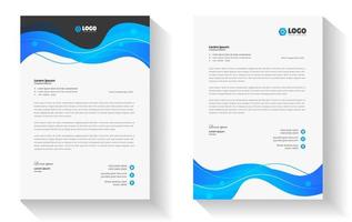 official minimal creative abstract professional informative newsletter magazine corporate letterhead design template with blue color. vector