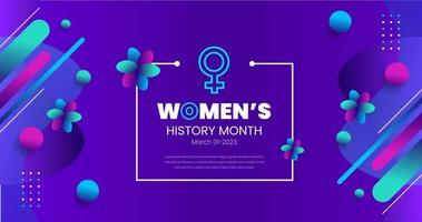 Women's History Month background. Womens History Month banner design. Celebrated annual in March, to mark womens contribution to history. vector