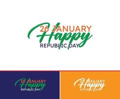 Indian Republic day Idea with text 26 January vector