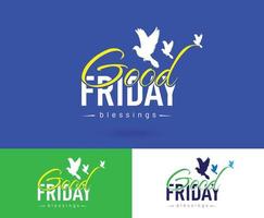 Good Friday vector illustration for christian religious occasion, Mnemonic design