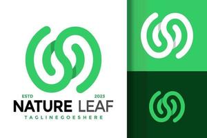 Letter N Nature Leaf Logo Logos Design Element Stock Vector Illustration Template