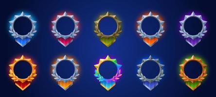 Game avatar frames with fantasy medieval borders vector