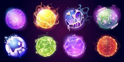 dibujos animados conjunto de magia fortuna narración pelotas vector