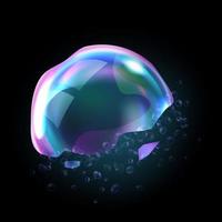 Bursting soap bubbles process stage vector