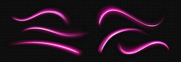 Light lines effect of neon glow motion trails vector