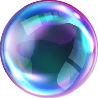 Soap rainbow bubbles with reflections vector