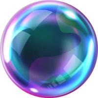 Soap rainbow bubbles with reflections vector