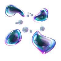 Bursting soap rainbow bubbles with reflections vector