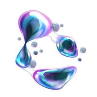 Bursting soap rainbow bubbles with reflections vector