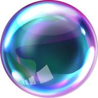 Soap rainbow bubbles with reflections vector