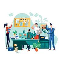 Deadline, teamwork and brainstorm business concept vector