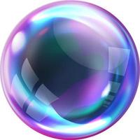 Soap rainbow bubbles with reflections vector