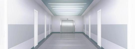 Metal elevator doors in office, hospital, hotel vector