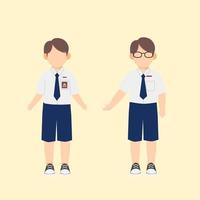 cartoons of Indonesian elementary, junior high and high school children vector