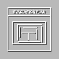 icono de vector de plan de evacuación