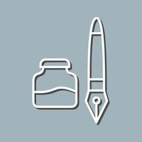 icono de vector de tinta y pluma