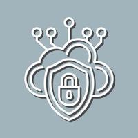 icono de vector de seguridad en la nube