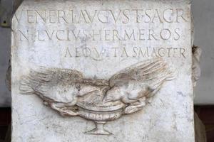 bas relief on sarcophagus in Bath of Diocletian in Rome photo