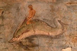 Roma, Italia. noviembre 22 2019 - antiguo romano pintura Pompeya detalle foto