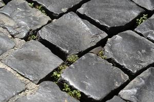 camino pavel de piedra sampietrini en roma foto