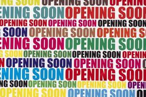 Opening soon multi color sign photo