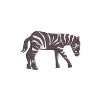 One single line drawing of zebra for zoo safari national park logo identity. Typical horse from Africa with stripes concept for kids playground mascot. Continuous line draw vector design illustration