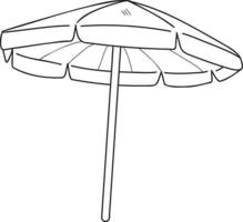 Hand Drawn beach umbrella illustration in doodle style vector