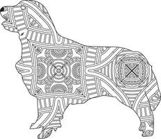 Cute golden retriever puppy mandala coloring page vector